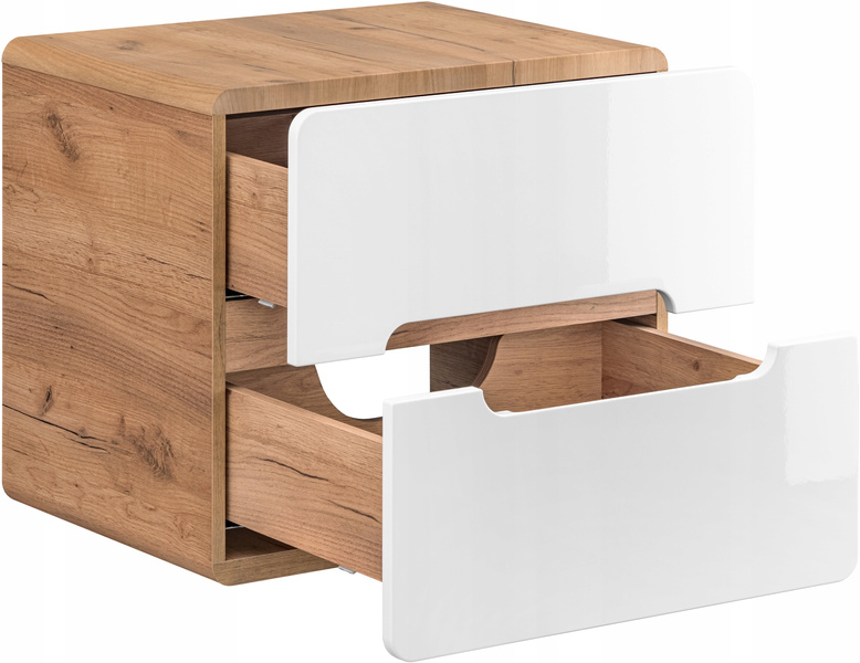 Szafka pod umywalkę 828 60cm, Meble łazienkowe ARUBA Dąb Craft/Biały Połysk