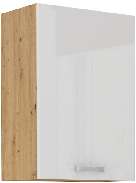 Meble Kuchenne ARTISAN 150 cm, BIAŁY POŁYSK, DĄB ARTISAN