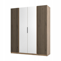 Szafa KAJA 2 LAM 2 LUSTRO Dąb Evoke / Czarny Lamele