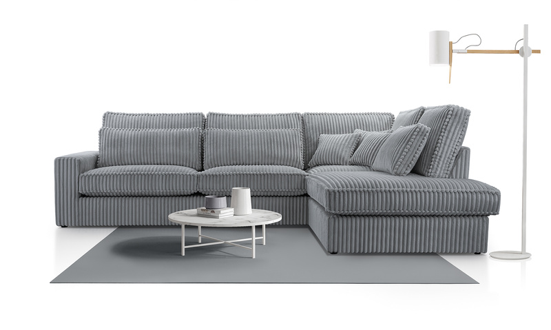 Narożnik do salonu COBRA MINI 280 cm, Wygodny, Sprężyny, Rogówka