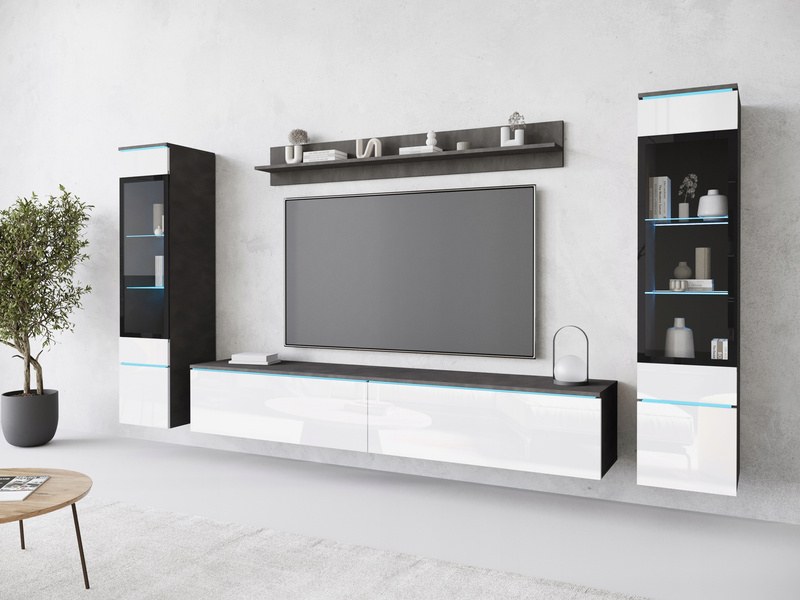 Witryna VERA HIGHBOARD 120 Matera / Biały Połysk