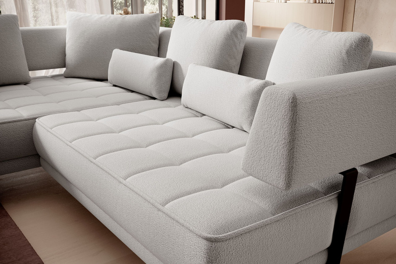 Narożnik GIOTTO L 242 cm, Elektryczny wysuw siedziska, Rogówka