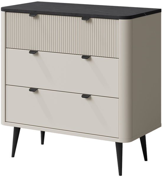 Komoda MARLY 11 90cm, Meble Pokojowe MARLY, KASZMIR / SZARY KAMIEŃ