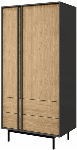 Zestaw mebli ALSY, Meble do Salonu ALSY Antracyt / Dąb Olejowany