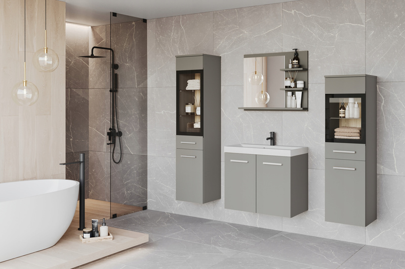 Meble łazienkowe MADRIT I, lustro, umywalka Kaszmirowy Beż