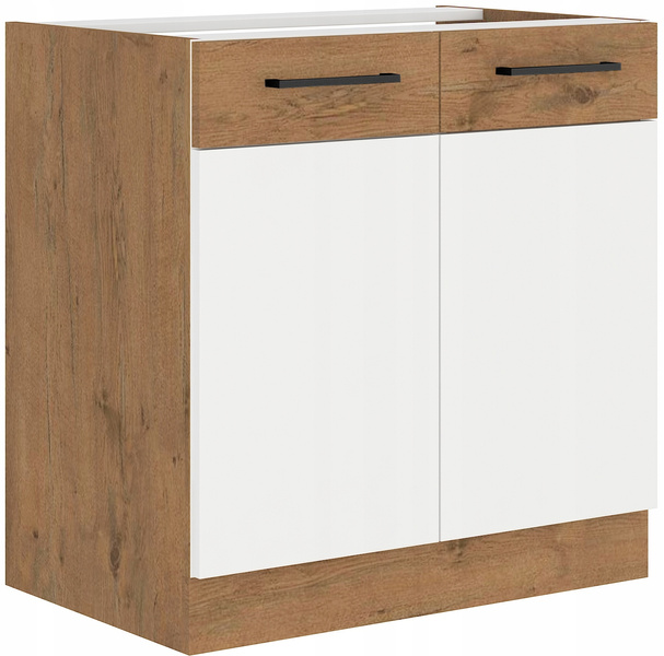 Szafka kuchenna dolna VIGO 80 D 2F BB DARK WOOD / DĄB LANCELOT