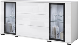 Komoda CARO 150cm Biały / Biały Połysk