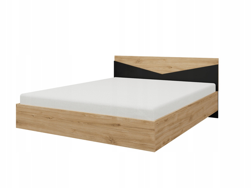 Łóżko Sypialniane ASTON 9, Łóżko 140x200cm, Szarobeżowy / Dąb Olejowany