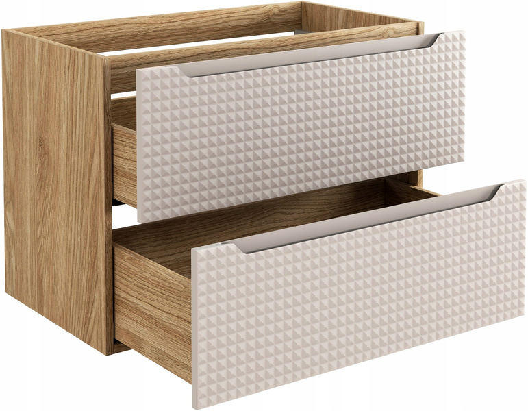 Szafka pod umywalkę 80cm, Meble łazienkowe LUXOR Dąb Olejowany / Beż