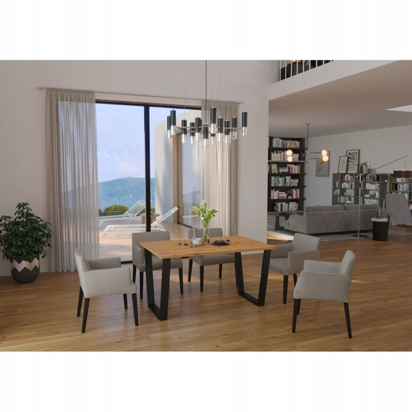 Stół loftowy do jadalni CEZAR 138x90 DĄB ARTISAN