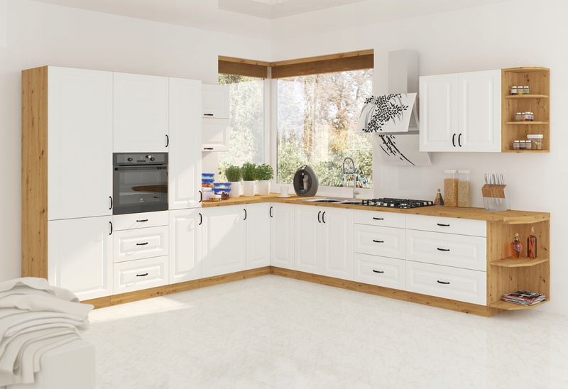 Szafka kuchenna STILO 60 DPM-210 2F BIAŁY MAT/DĄB ARTISAN