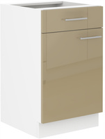 Szafka kuchenna dolna LARA 50 D 1F 1S BB BIAŁY / CAPPUCCINO POŁYSK