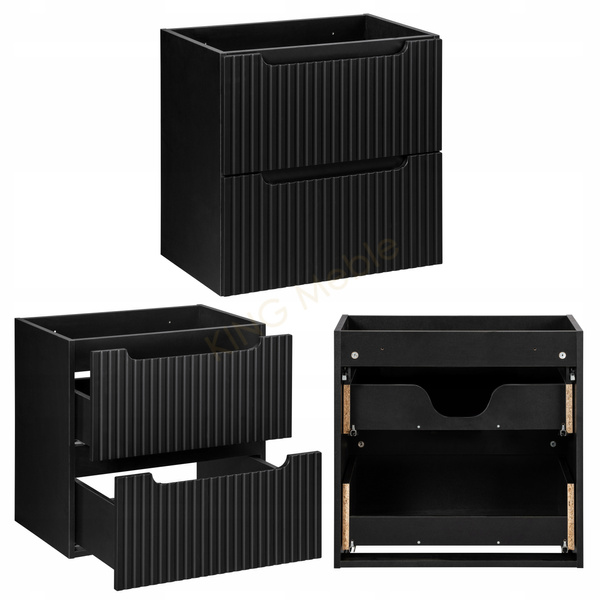 Meble łazienkowe NOVA BLACK 120, 2x umywalka nablatowa, Czarny, 3 KOLORY