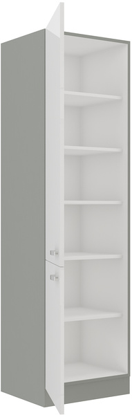 Szafka kuchenna wysoka, słupek 60 DK-210 2F BB BIAŁY POŁYSK, SZARY PLATYNOWY, Meble Kuchenne BIANCA