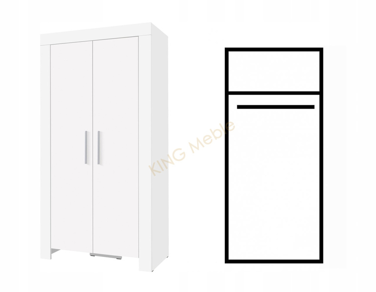 Szafa CEZAR 2, Szafa 100cm, Dwudrzwiowa, Meble do Salonu CEZAR, Biała