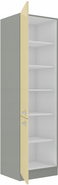 Szafka kuchenna słupek KARMEN 60 DK-210 2F KREM POŁYSK / SZARY PLATYNOWY
