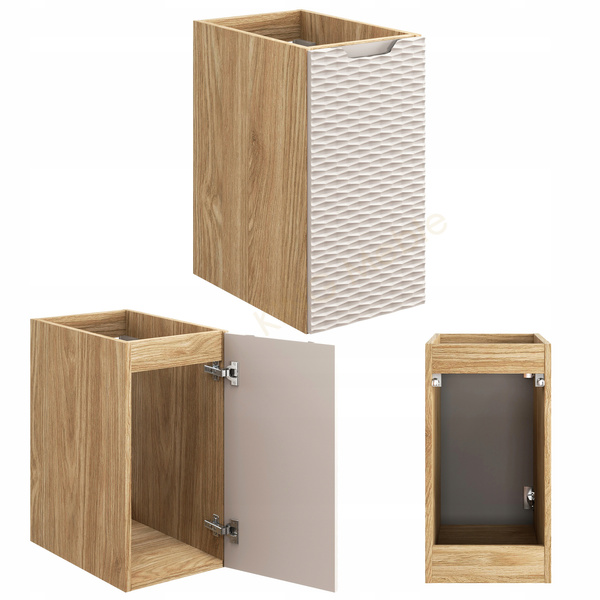 Meble łazienkowe OCEAN BEIGE 120, Umywalka nablatowa, Dąb/Beż, 2 KOLORY