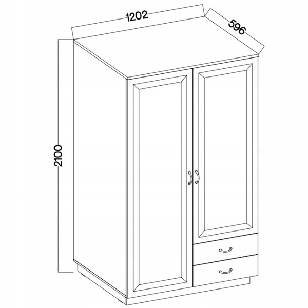 Szafa FLAWIA 120cm 2D2S Dąb Artisan / Biały
