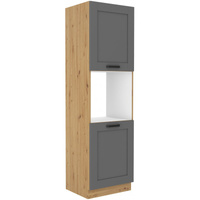 Szafka kuchenna słupek LUNA 60 DP-210 2F DUST GREY / DĄB ARTISAN