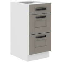 Szafka kuchenna dolna LUNA 40 D 3S BB CLAY GREY / BIAŁY MAT