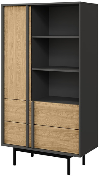 Regał ALSY 4 83cm, Meble Pokojowe ALSY Antracyt / Beż Jasny