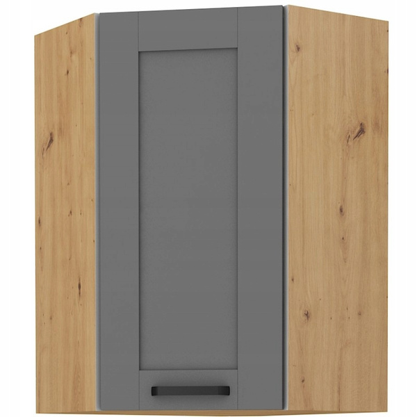 Szafka kuchenna górna LUNA 60x60 GN-90 (45°) 1F DUSTGREY / DĄB ARTISAN