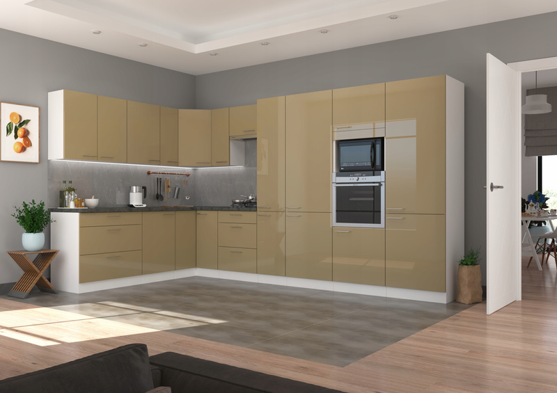 Front do zmywarki LARA ZM 570x596 BIAŁY/CAPPUCCINO POŁYSK