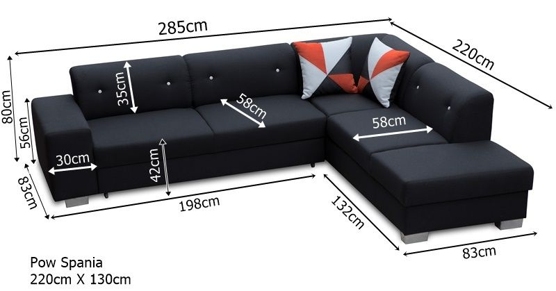 Narożnik z funkcją spania DIDI 285cm, Rozkładany, Rogówka