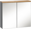 Szafka z lustrem 840 60cm, Meble łazienkowe BALI Dąb Craft / Szary Połysk