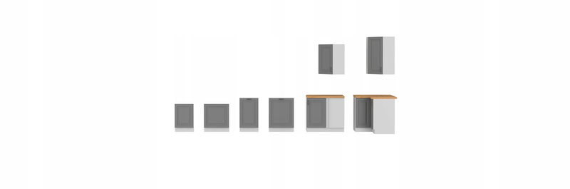 Szafa kuchenna górna narożna STILO 60x60 GN-72 (90°) 2F DUSTGREY/BIAŁY MAT