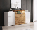 Komoda URBAN 150 Dąb Wotan / Biały Połysk