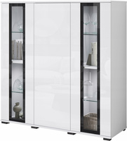 Komoda wysoka CARO 120cm Biały / Biały Połysk