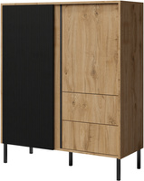 Komoda MIA 1 100cm, szuflady, Dąb Odwieczny / Czarny