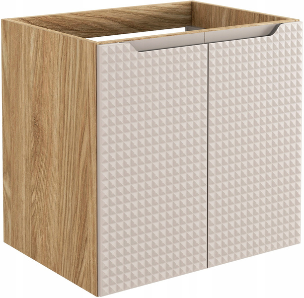 Zestaw meblowy 60cm z blatem, Meble łazienkowe LUXOR Dąb Olejowany / Beż