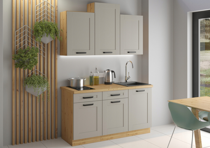Front do zmywarki LUNA ZM 570 x 446 CLAY GREY / DĄB ARTISAN