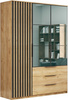 Komoda loftowa SORENTO 80cm lamele szuflady Dąb Craft Złoty / Czarny