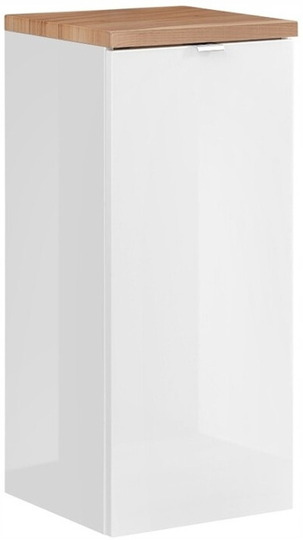 Szafka łazienkowa 35cm, Meble łazienkowe CAPRI Biały Połysk/Dąb Craft Złoty