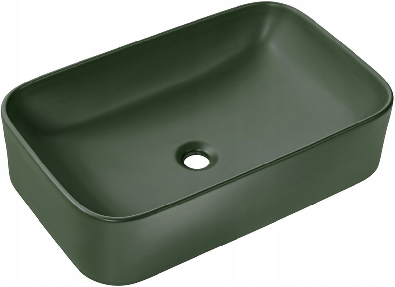 Umywalka nablatowa KAMA 50cm Zielony Mat