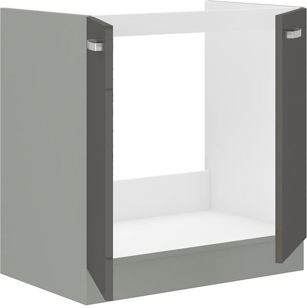 Szafka kuchenna dolna GREY 80 ZL 2F BB SZARY POŁYSK / SZARY PLATYNOWY