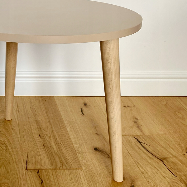 Stolik kawowy BOHO ława, drewniane nogi KASZMIR