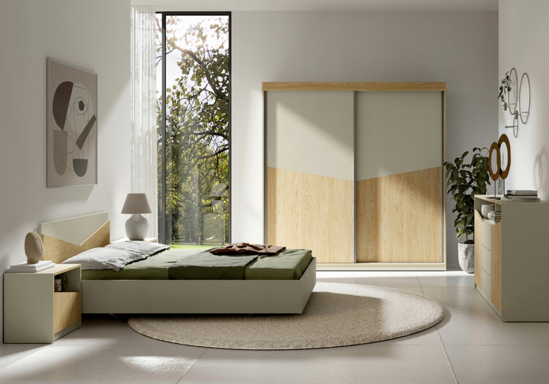 Komoda ASTON 3 150cm, Szarobeżowy / Dąb Olejowany