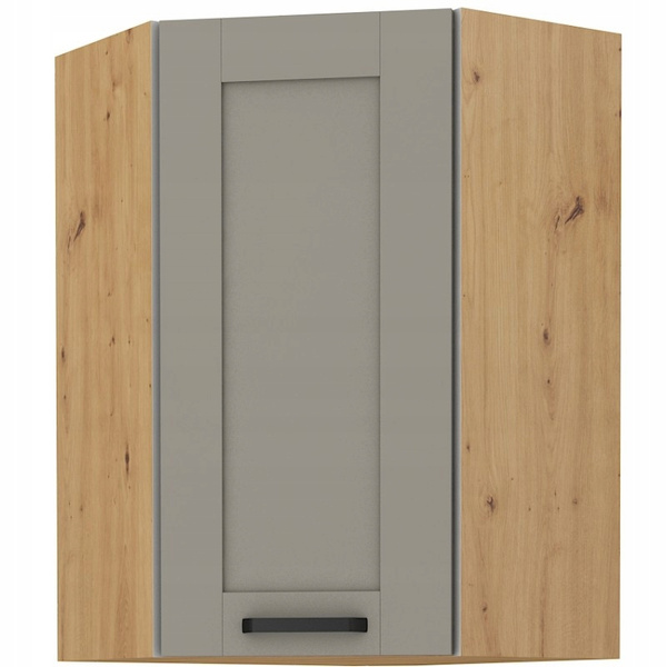 Szafka kuchenna górna LUNA 60x60 GN-90 (45°) 1F CLAY GREY / DĄB ARTISAN