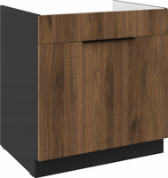 Szafka kuchenna dolna MONZA 80 ZL 1S BB ORZECH OKAPI / CZARNY MAT