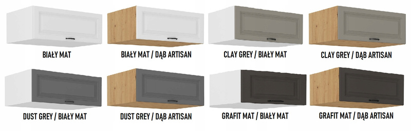 Szafka kuchenna górna STILO 80 NAGU-36 1F DUSTGREY/BIAŁY MAT