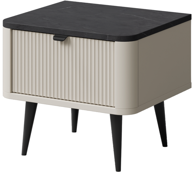 Stolik nocny MARLY 17, Meble Pokojowe MARLY, KASZMIR / SZARY KAMIEŃ