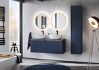 Meble łazienkowe SANTA FE DEEP BLUE 120-2, 2xUmywalka, 2xLustro LED, INDIGO