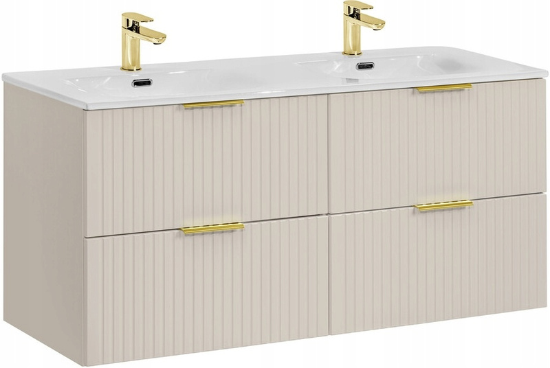 Zestaw szafek z umywalką dwukomorową 120cm, Meble łazienkowe ADEL CASHMERE