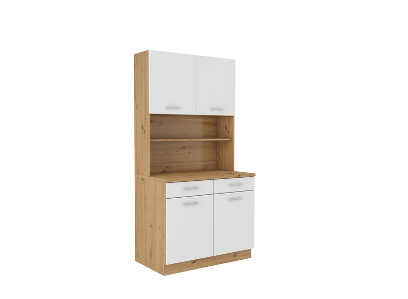 Szafka Słupek Kuchenny MARIA 50 cm, Komin, Biały/Dąb Artisan, Meble kuchenne MARIA