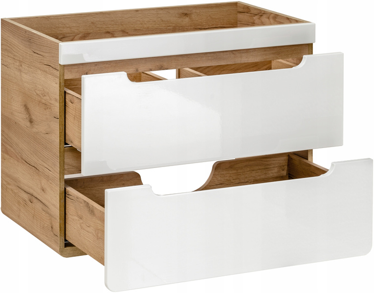 Szafka pod umywalkę 821 80cm, Meble łazienkowe ARUBA Dąb Craft/Biały Połysk