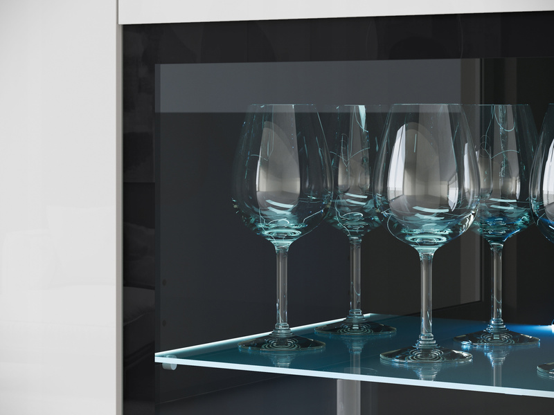 Witryna VERA HIGHBOARD 120 Matera / Biały Połysk